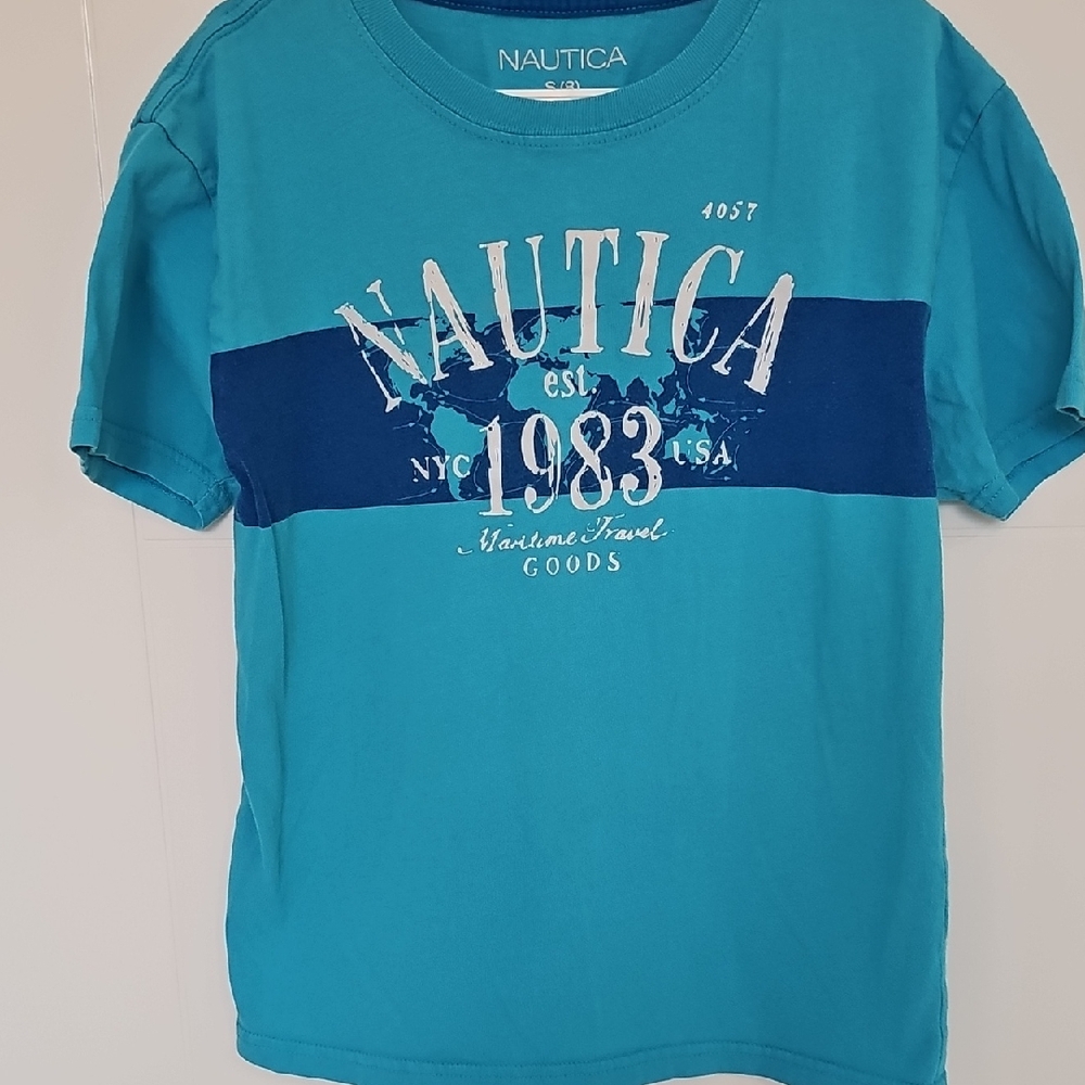 Nautica Kids Blue Graphic T-Shirt Sz S 8